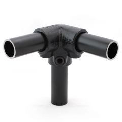 Buiskoppeling - Drieweg Kniestuk 90 zwart- 26,9mm zwart