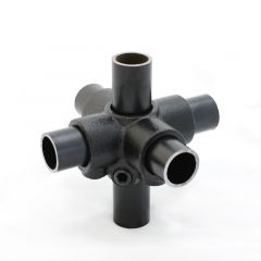 Buiskoppeling - 4-Weg Kruisstuk - zwart 42,4mm