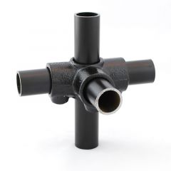Buiskoppeling - T-Stuk zij-uitgang Zwart - 48,3mm