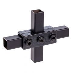 Kruisstuk in 1 vlak - vierkant zwart (25mm)