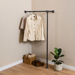 Kledingrek Rijsel | Zwart 33.7 mm | Vloer/Wand | DIY