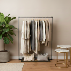 Kledingrek Dijon | Vierkant Zwart 25x25 mm | Staand | DIY