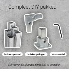 Kledingrek Cachan | Vierkant Staal 25x25 mm | Wand | DIY