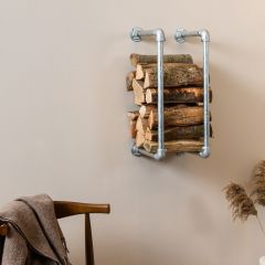 Haardhout rek Gothenborg | Staal 26.9 mm | Wand | DIY