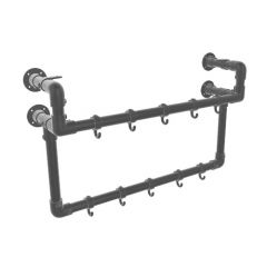 Kapstok Bath | Zwart 33.7 mm | Wand | DIY