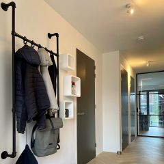 Kapstok Lincoln Duo | Vierkant Zwart 25x25 mm | Wand | DIY