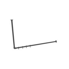 Kledingrek Amiens | Aluminium Zwart 26.9 mm | Wand-Plafond | DIY