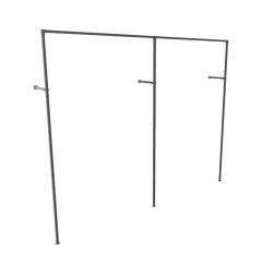 Kledingrek Avignon | Vierkant Zwart 25x25 mm | Wand | DIY