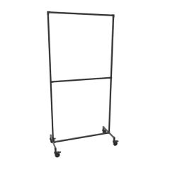 Kledingrek Montpellier Duo | Vierkant Zwart 25x25 mm | Wiel | DIY