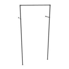 Kledingrek Nice | Vierkant Zwart 25x25 mm | Wand | DIY