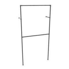 Kledingrek Nice Duo | Vierkant Zwart 25x25 mm | Wand | DIY