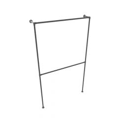 Kledingrek Trappes | Zwart 33.7 mm | Vloer/Wand | DIY