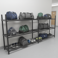 Tassenrek Double 3 laags | Zwart Aluminium 33.7 mm | DIY