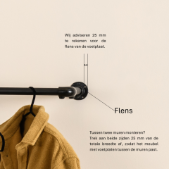 Kledingrek Cachan Duo | RVS 28.0 mm | Wand | DIY