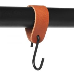 S-haak met lus | Cognac (leer)