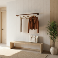 Kapstok Oxford | Vintage Brown 33.7 mm | Wand | DIY