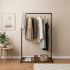 Kledingrek Pau | Zwart 26.9 mm | Staand | DIY