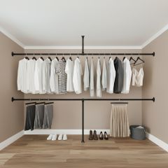 Kledingrek Rouen| Zwart 33.7 mm | Vloer/Wand | DIY