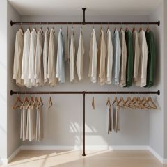 Kledingrek Rouen| Vintage Brown 33.7 mm | Vloer/Wand | DIY