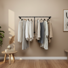 Kledingrek Strasbourg | Zwart 33.7 mm | Wand | DIY