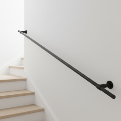 Trapleuning Turi | Aluminium Zwart 42.4 mm | Wand | DIY