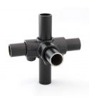 Buiskoppeling - T-Stuk zij-uitgang Zwart - 21,3mm