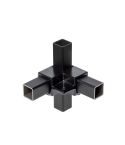 Hoekstuk met Inleg - vierkant zwart (25mm)