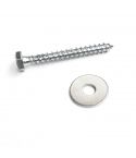 Zwarte Houtdraadbout M6x50 met ring - (8 st.)