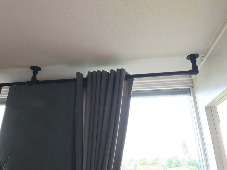 Industriële gordijnroede, uittrekbaar, 81-109 cm, verstelbaar